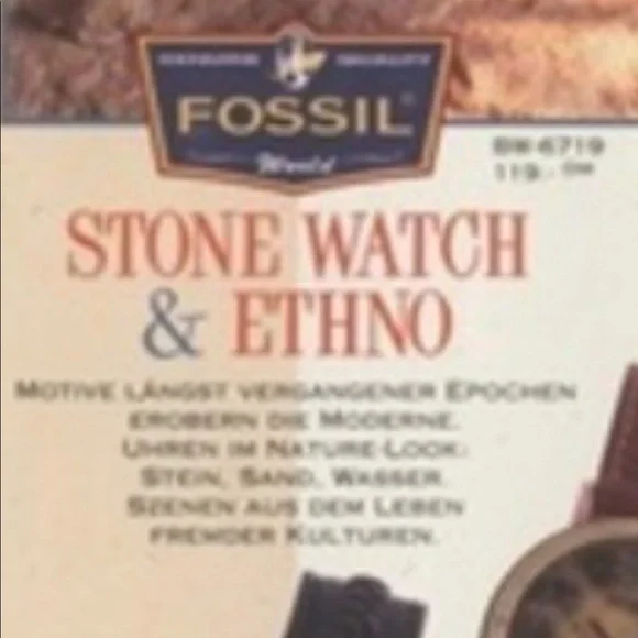 RARE 1997 FOSSIL MARBLE STONE WATCH BW-6810 Rare Fossil Watch - Etsy main image 3